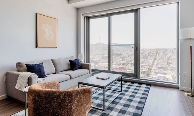 Civic Center Apartamento | Clean Hayes Valley 1BR w/ Gym, Rooftop, Pool & Sports