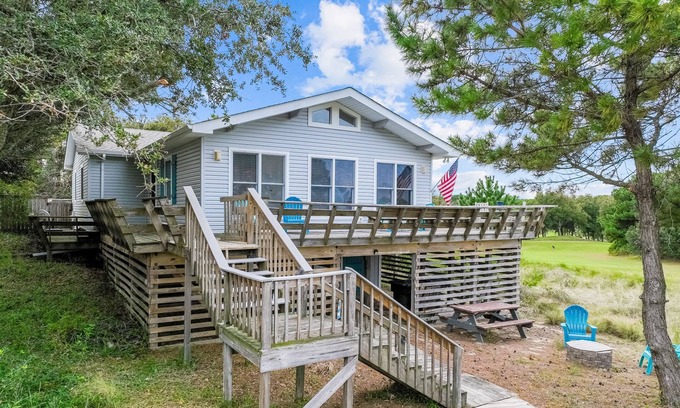 Sea Scape Casa | Coastal home with private pool, firepit, golf course views, & outdoor shower
