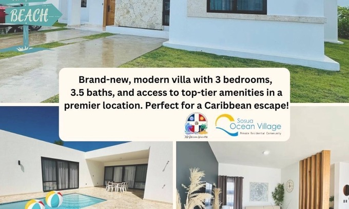 Los Brazos Villa | Coastal Luxe SOV: 3 Bed, 3.5 Bath, Sosúa Ocean Village