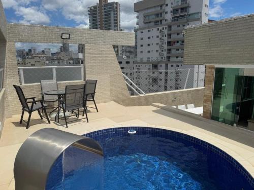Boqueirao Apartamento | Cobertura com Piscina e churrasqueira Privativas em Santos - 100m da praia Boqueirão