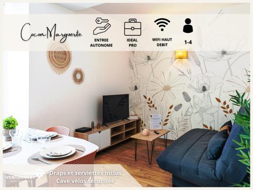 Mayenne Apartamento | Cocon Marguerite - Appartement cosy - Idéal pro et cyclistes