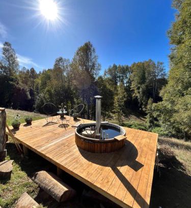 Araucania Region Casa | Colico Lodge - tinaja -terraza