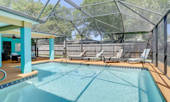 Disston Heights Casa | Colorful Coastal Home w/ Pool, 6 Mi to Beach!