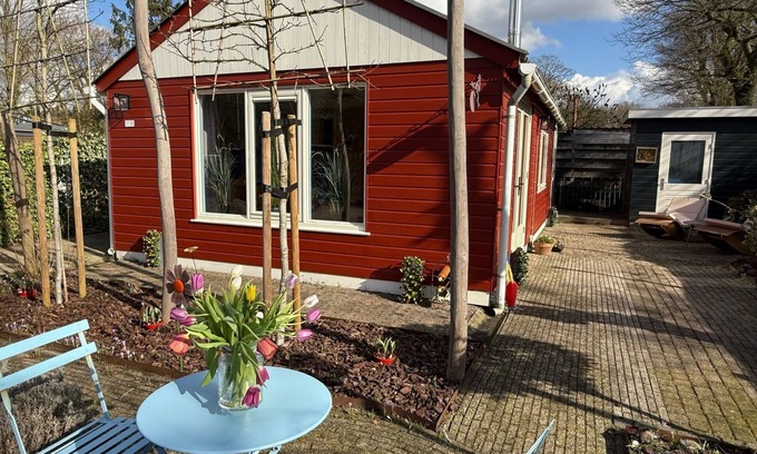 Krachtighuizen Chalet De Esquí | Colorful vacation home Squirrel with barrel sauna