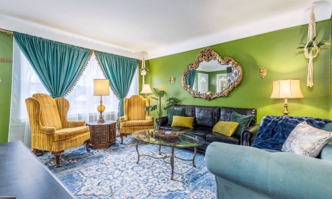 Hazel Park Casa | Colorful Vintage Bungalow w/ King Bed + Gym + Office + Fast WiFi