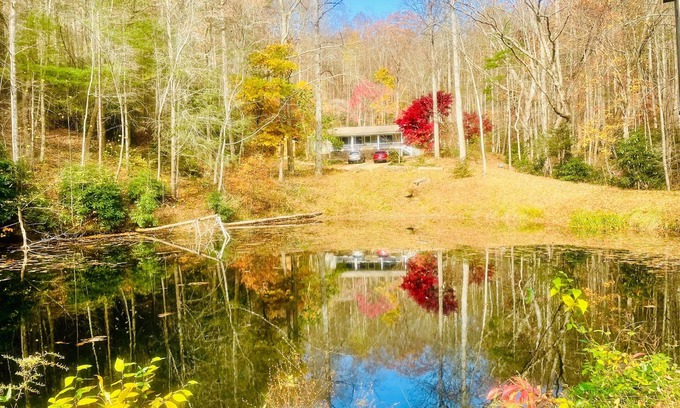 Marion Casa | Venga a relajarse en Duck Pond Mountain Retreat w / stream & pond en 9 acres