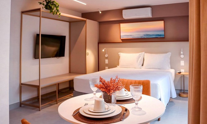 Jardim Oceania Apartamento | Estudio Comfort con Balcón - Vista Parcial Mar