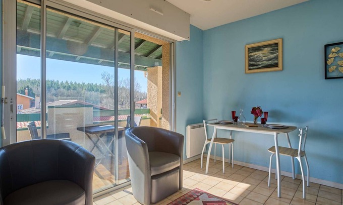 Barbotan-les-Thermes Apartamento | Cómodo T1 Bis con Balcón y Wi-Fi Gratis, Cerca de los Baños