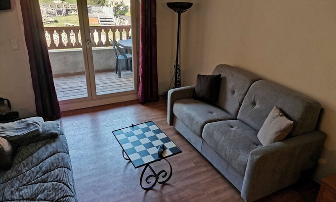 La Mongie Apartamento | Apartamento cómodo para 8 pers, 2 dorm, terraza, lavandería, cerca de pistas
