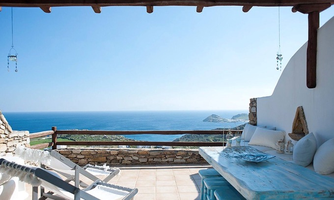Kalafatis Casa | Casa compleja, piscina, vista al mar cerca de la playa de Lia y Kalafati