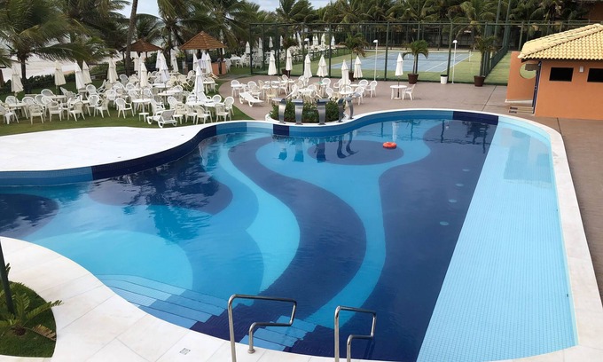 Jenipabu Apartamento | Condominio frente a la playa. En forma. w / 2 suites y balcón- Summer House Genipabu