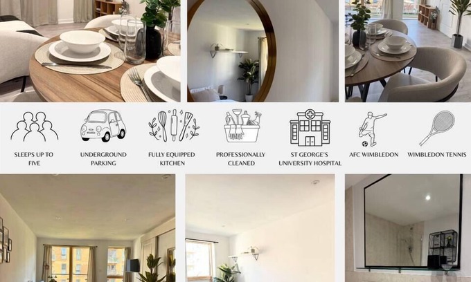 Wimbledon Park Apartamento | Cosy 2Bed | Wimbledon | Free Parking | Sleeps 5