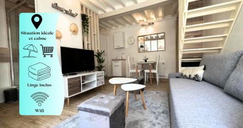 Ouistreham Apartamento | Cosy Duplex ! Situation centrale - proche plage et commerces - linge de lit et serviettes de toilette compris