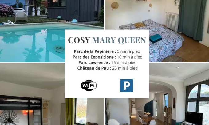 Pau-Sud Apartamento | Cosy Mary Queen - T4 - Maison avec piscine