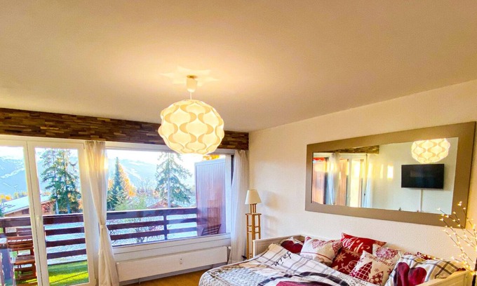 Montana Apartamento | Cosy, quiet studio with terrace overlooking the Alps