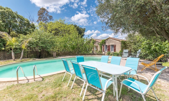 Le Pouget Cabaña | Casita de campo 'Maison Location' con piscina privada, Wi-Fi y aire acondicionado
