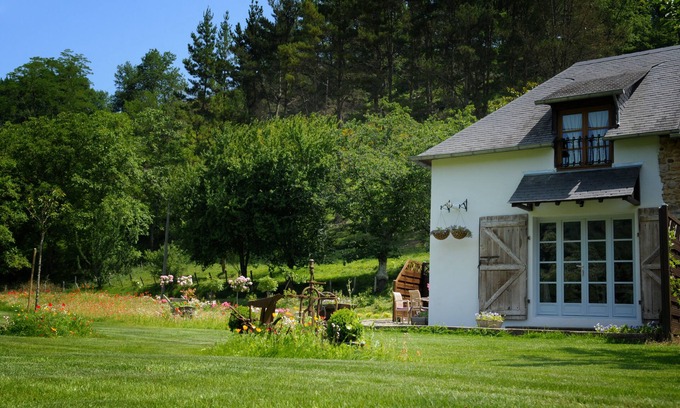 Monein Cabaña | Casa de campo con piscina en Monein, en Béarn 4 personas