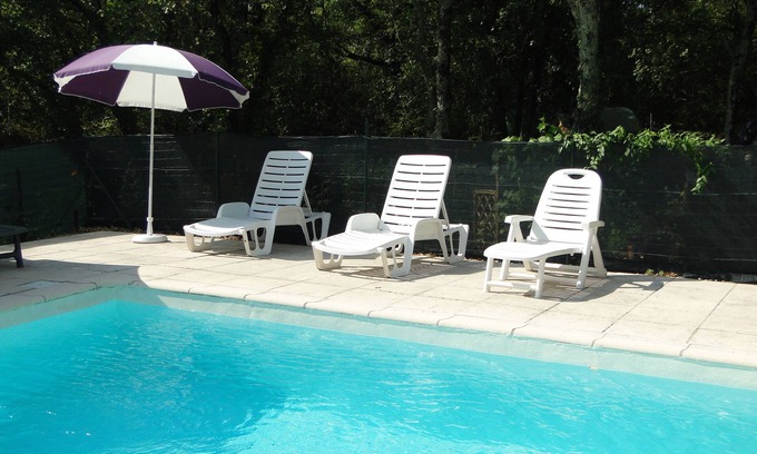 Labeaume Cabaña | Casa rural con piscina, sur de Ardèche, 60 m2