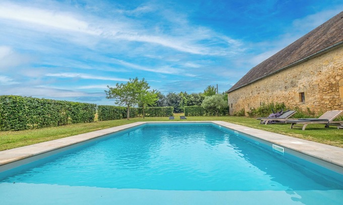 Domme Villa | Casa rural 'La Bourgeoisie' con piscina privada, terraza privada y Wi-Fi