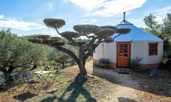 Camarles Alquiler De RV | Casa rural 'Yurta Mongola Delta Del Ebro' con vistas al mar, piscina compartida y Wi-Fi