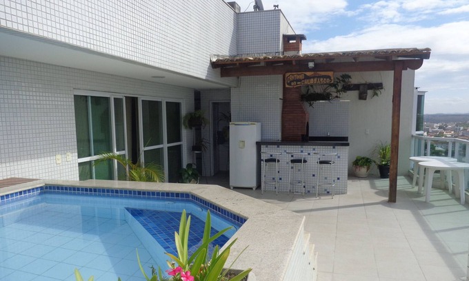 Praia do Morro Apartamento | Cobertura con piscina y barbacoa para 15 personas, 3 suites con aire acondicionado.