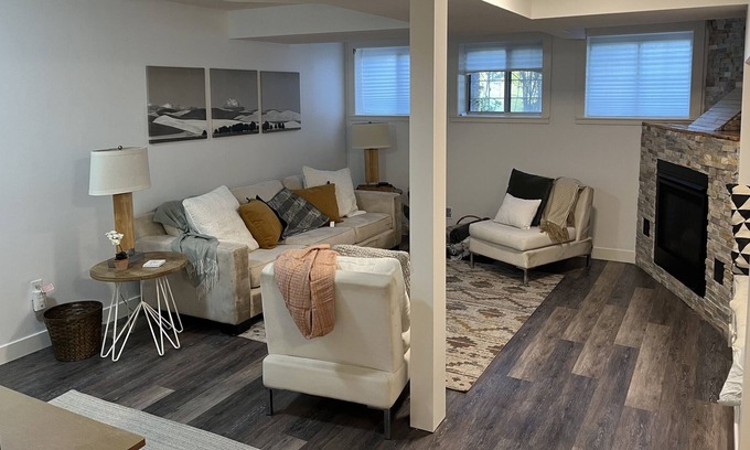 Cedarbrae Casa | Cozy basement suite w/fireplace. Pet friendly!