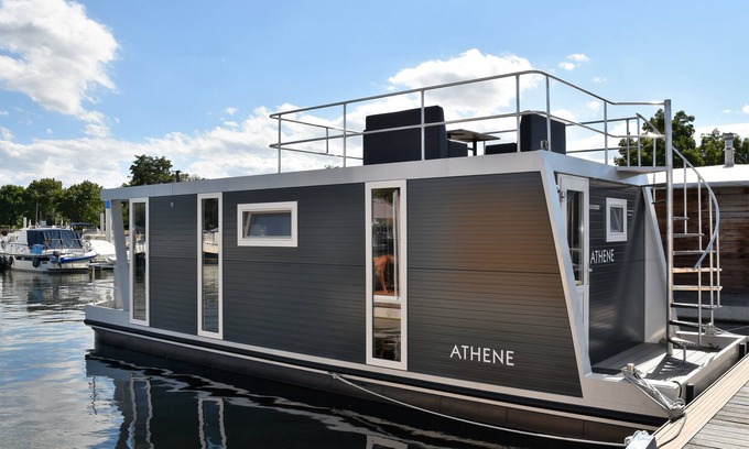 Heugum Alquiler De Eote | Coqueto flotante Boatlodge, Atenas, 4 personas, 2 dormitorios Maastricht
