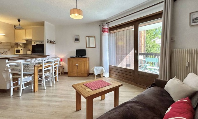 Megeve Apartamento | Estudio con balcón, piscina y tenis, 4 plazas - Megève