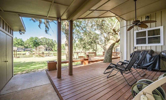 Cedar Lane Casa | Creekfront Home w/ Boat Lift & Fishing Pier