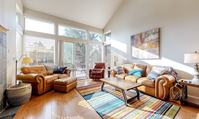 Redmond Casa | Creekside home with private hot tub & fireplace - access to pools, hot tub, gym