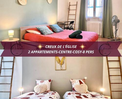 Saint-Chamas Apartamento | Creux de l'Église - 2 Appartements cosy, 2 Salles de Bains, 8 personnes