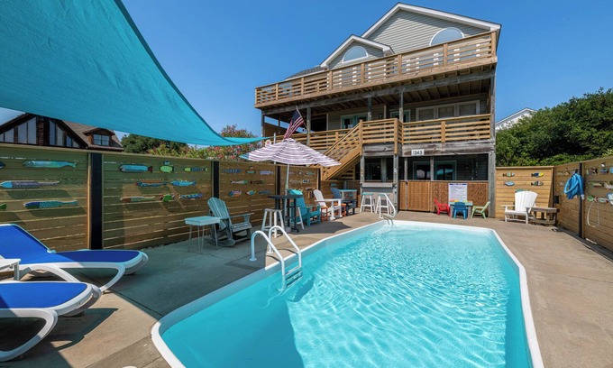 Carolina Dunes Casa | D3943 The Pup Deck. Oceanside, Pool, Hot Tub, Pets OK, Beach & Sound Access!