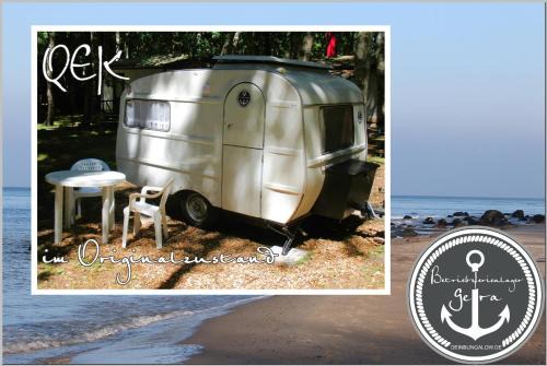 Kreptitz Otro | DDR Wohnwagen QEK direkt am Strand