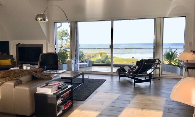 Benerville-sur-Mer Apartamento | DEAUVILLE-BENERVILLE, Apartamento, vista panorámica, la playa en el extremo del jardín