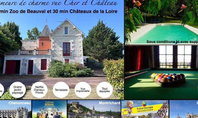 Seigy Casa | Demeure vue sur Cher/Château, 5 min Zoo de Beauval