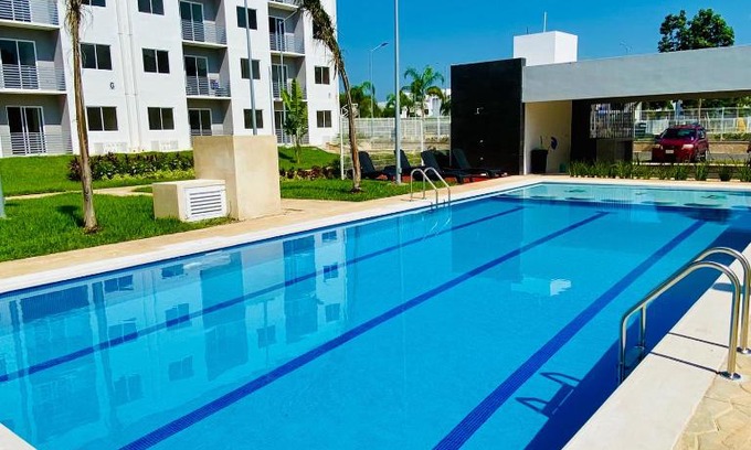 Cancun Apartamento | Departamento nuevo, 3 habitaciones, justo en frente de alberca
