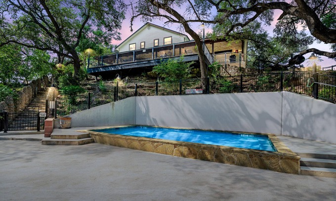 Concan Casa | Directly ON the Frio River in Concan, TX, private swimming pool, huge outdoor gathering space