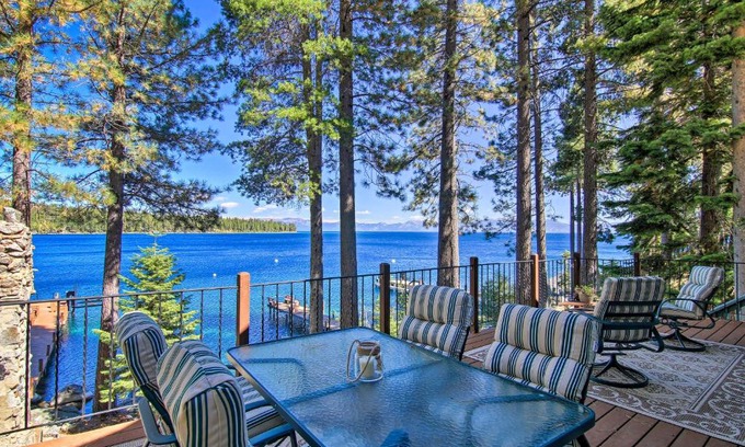 Meeks Bay Casa | Dock Access and Hot Tub Waterfront Meeks Bay Home