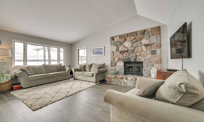 Cadillac Casa | Dock & Views: Lake Mitchell Home in Cadillac!