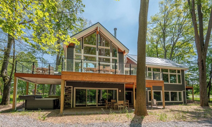 Waterfront Greens Casa | New! Discover Serendipity: Lake Front, Dogs Ok, Pool, Hot Tub!