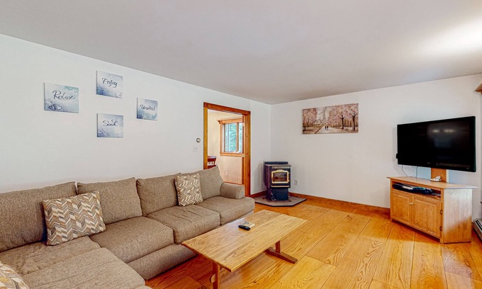 York Beach Casa | Dog-friendly rural home near beach with firepit, porches, grill, & pellet stove