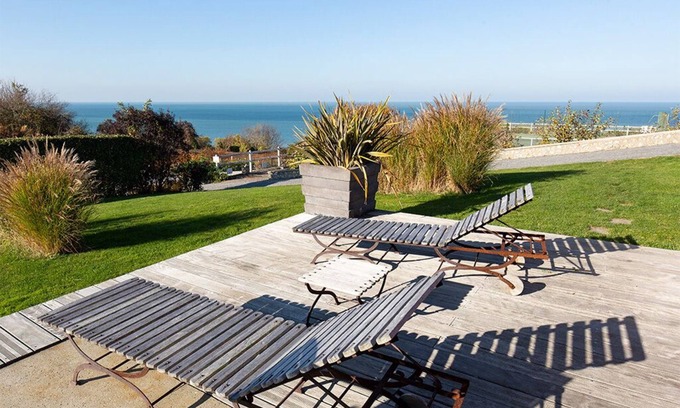 Villerville Cabaña | Annie B, dominio excepcional, piscina, tenis, playa, vistas al mar