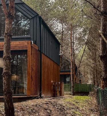 Rakow Casa | DOMEK LABA CHAŃCZA nad zalewem, domek w lesie z opcją balii NA WYŁĄCZNOŚĆ, ANTRESOLA