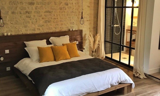 Le Fresne-Camilly Cama Y Desayuno | Habitacion Doble-Superior-Habitación con desagüe-Vista al Jardín