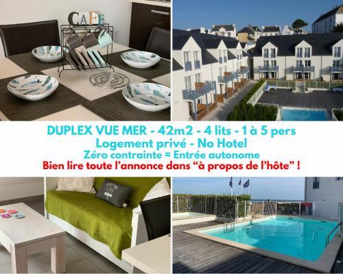 Audierne Apartamento | DUPLEX VUE MER - Plage à 100m- 4 lits - Parking sous sol