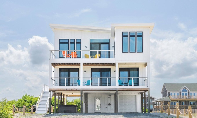 Corolla Casa | Easy Breezy OBX - New Beautiful Modern Home on the 4x4 w/ Ocean Views & Hot Tub.