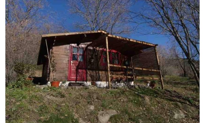 Candeleda Casa | El Rojo Romántica cabaña de madera con vista
