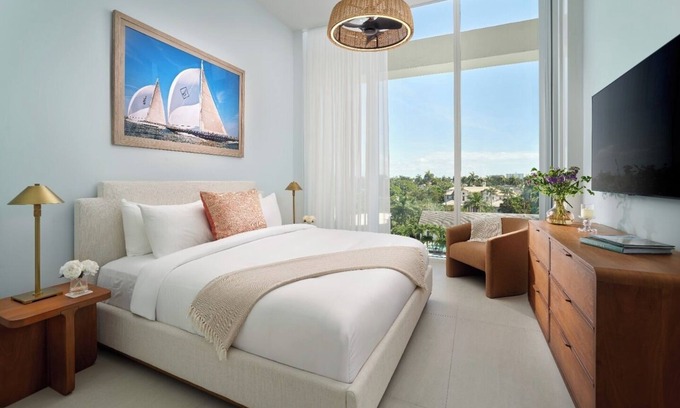 17th Street Causeway Hotel | Elegant Coastal Room w/Plush Comfort + Stunning Marina Setting for Relaxation