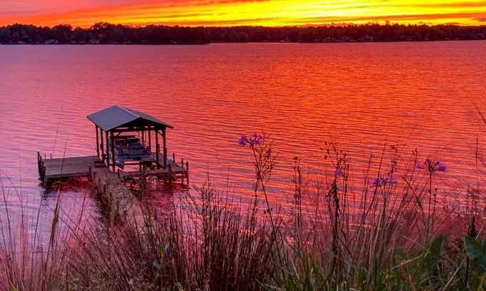 Cross Hill Casa | Elegant Lakefront Gem with Dock and Sunset Views!