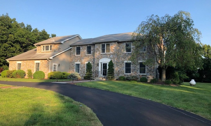 Ackermanville Casa | Elegant Poconos estate close to Kalahari, GreatWolf, with 4 1/2 serene acres
